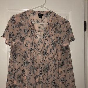 Sheer button down blouse